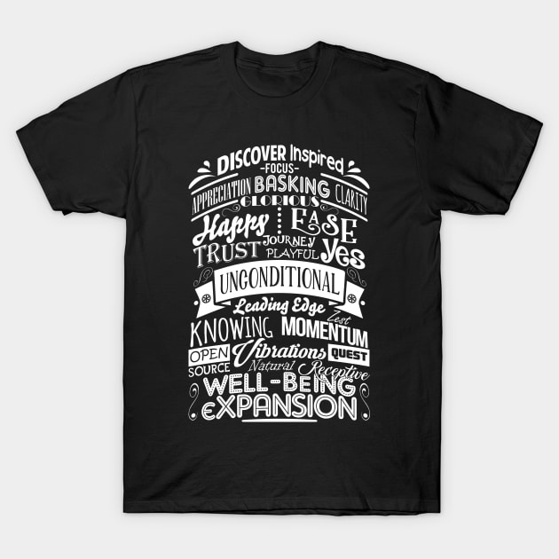 ABC FEEL GOOD Abraham-Hicks Inspired Typography Law of Attraction T-Shirt by YogaStatement